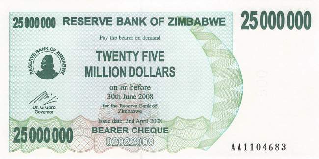 25 Million Dollars Zimbabwe p.56 2008